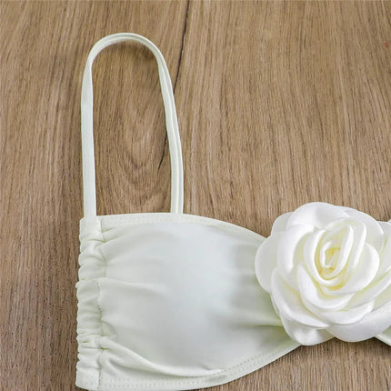 Costume da Bagno Sexy con Fiori e Fascia, Bikini a Perizoma 2025, Costumi da Bagno Donna con Lacci, Set Bikini Brasiliano, Biquini Mujer platinumshop
