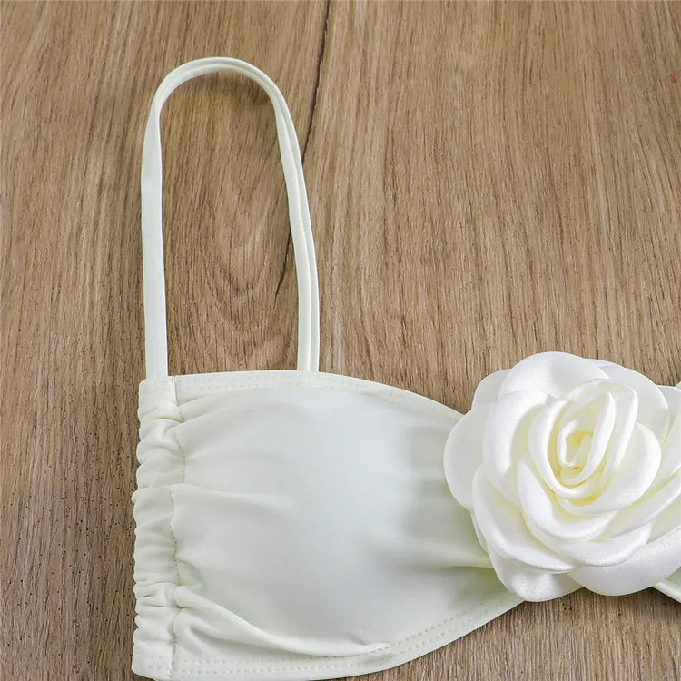 Costume da Bagno Sexy con Fiori e Fascia, Bikini a Perizoma 2025, Costumi da Bagno Donna con Lacci, Set Bikini Brasiliano, Biquini Mujer platinumshop