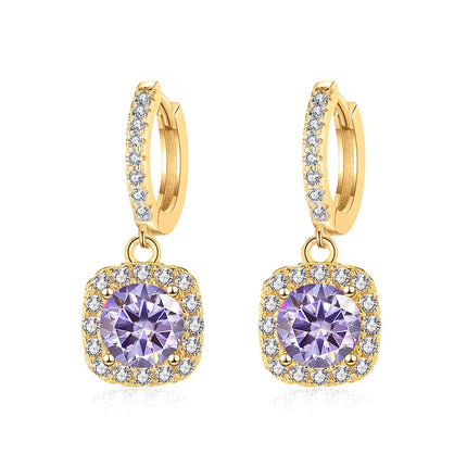 JoyceJelly 1ct GRA Certified Moissanite Earrings For Women 18 Color VVS D Solid Sterling Silver 925 Plated 18K Gold Fine Jewelry PlatiNum