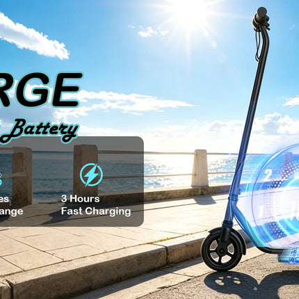 Monopattino Elettrico JUICEASE 15KM/H, Batteria 25V, Freno a Pedale, Motore 250W, Scooter Elettrico per Bambini, Idea Regalo
