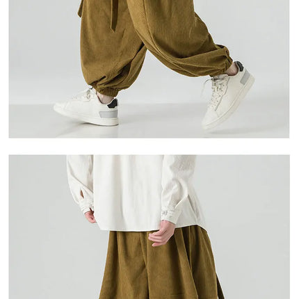 Pantaloni di velluto a coste da uomo autunno inverno pantaloni larghi casual oversize da uomo streetwear moda Harajuku donna pantaloni in vita elastica da uomo