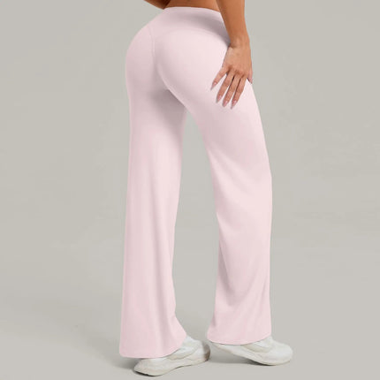Women's Pilates Yoga Pants Sports Fitness Flared Peach Hip-lifting Leggings Outdoor Workout Training Running Casual Trousers PlatiNum