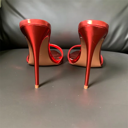 Women's Stiletto Heel Open Toe Sandals, Starry Summer Style, with Dazzling Laser Colors, 2026