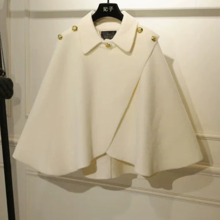 Temperament Loose Thick Sleeveless Short Knitted Woolen Cloak Jacket Women Autumn and Winter Fashion Versatile Elegant Shawl