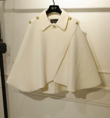 Temperament Loose Thick Sleeveless Short Knitted Woolen Cloak Jacket Women Autumn and Winter Fashion Versatile Elegant Shawl