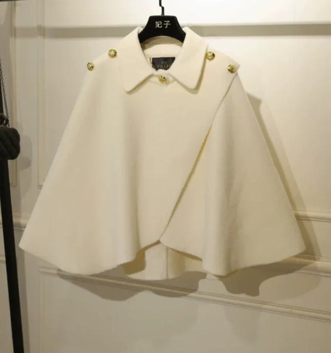 Temperament Loose Thick Sleeveless Short Knitted Woolen Cloak Jacket Women Autumn and Winter Fashion Versatile Elegant Shawl