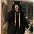 2025 Cute Girls Spring And Autumn New Cute Cat's Ears Hooded Coat Collection Casual Fashion Versatile Trends Lazy Wind