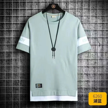2025 New Men's T-shirt Korean Fashion Summer Short Sleeve Print Men's T-shirt Casual Harajuku Men's Clothing Graphic Men's T-shirt