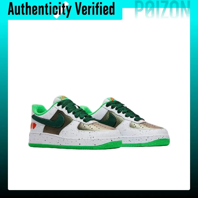 Nike x DOAF Air Force 1 Low top Skateboard Shoes Unisex White Green IU7613-100