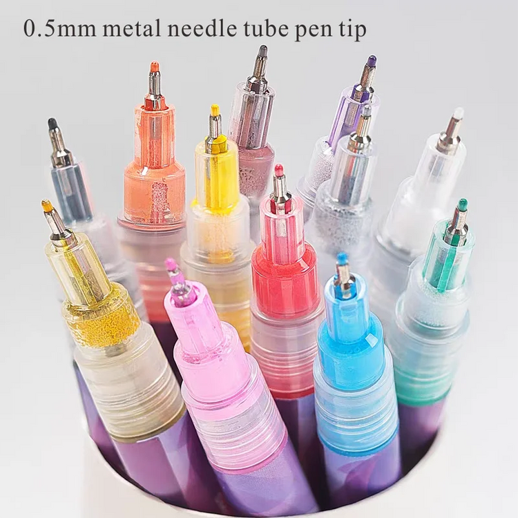 12Pcs/Set Nail Acrylic Graffiti Pen 12 Color Nail Marker DIYNail Art Graffiti Pen Nail Polish Pens Drawing Painting Point