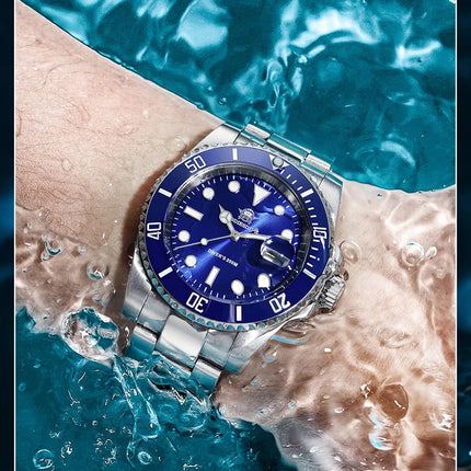 ADDIESDIVE Men's Classic Watch with Ceramic Bezel 200m Water Resistant Casual Quartz Watch BGW9 Blue Luminous Gift Watch MY-H3-2