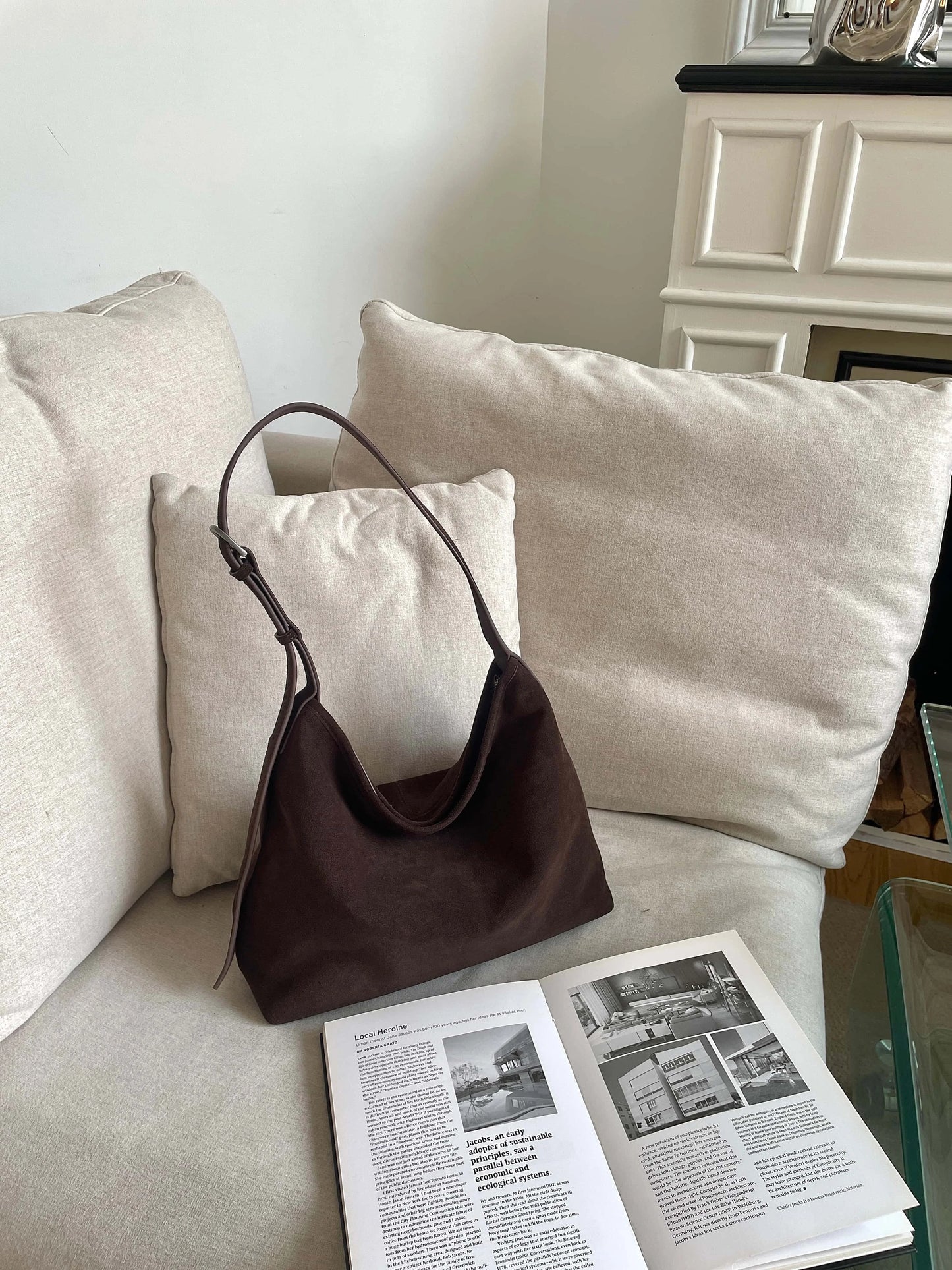 Motingsome Natural Soft Suede Woman Bags Large Capacity Handbag Big Underarm Messenger Bag Shoulder Purse Casual Tote 2025 New