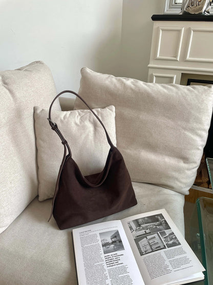 Motingsome Natural Soft Suede Woman Bags Large Capacity Handbag Big Underarm Messenger Bag Shoulder Purse Casual Tote 2025 New