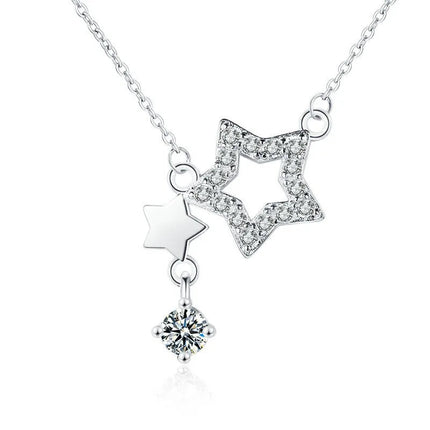 925 Sterling Silver Necklace For Women Round Pendent Sparkling Pave CZ Necklace Fashion Anniversary Birthday Jewelry Gifts N325 PlatiNum