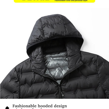 EUMERGX Men's Down Jacket Winter Warm Duck Down Lightweight Padding Jackets Camping Climbing Trekking Graphene Lining Coat