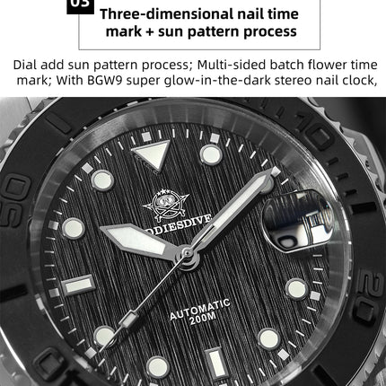 ADDIESDIVE AD2087 Men Watch Waterproof 20Bar Driver Sapphire Glass BGW9 Luminous Reloj Hombre NH35 Automatic Mechanical Watch