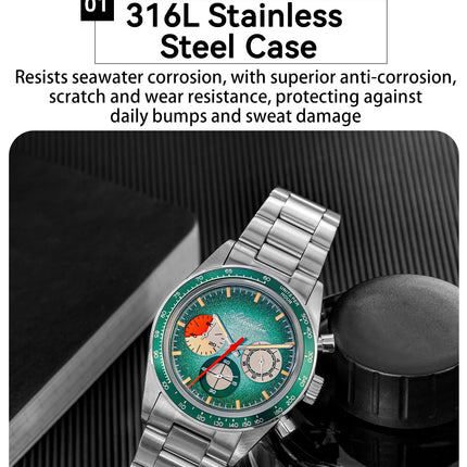ADDIESDIVE 37mm Men's Luxury Watch 100m Water Resistance K1 Bubble Mirror Glass C3 Luminous Men's Stainless Steel Quartz Watch