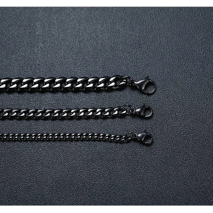 3-11MM Classic Cuban Chain Necklace for Men Women,Silver Black Gold Grey Color Stainless Steel Chains,Basic Punk Jewelry Gift PlatiNum