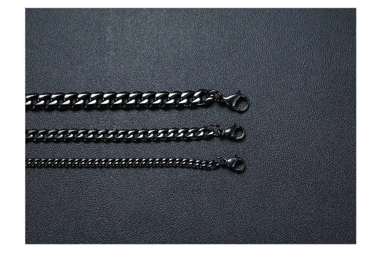 3-11MM Classic Cuban Chain Necklace for Men Women,Silver Black Gold Grey Color Stainless Steel Chains,Basic Punk Jewelry Gift PlatiNum