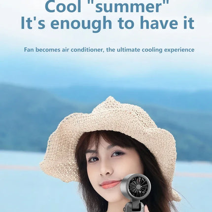 Ventilatore da tavolo USB Lenovo Fast Chill Ice Compress pieghevole/da appendere, con funzione di raffreddamento a ghiaccio, portatile, 100 velocità, Turbo, per esterni