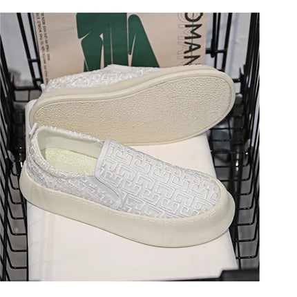 2025 Autumn New Fashion Shallow Mouth Casual Canvas Shoes for Men Breathable Comfortable Niche Design Versatile Chunky Sneakers