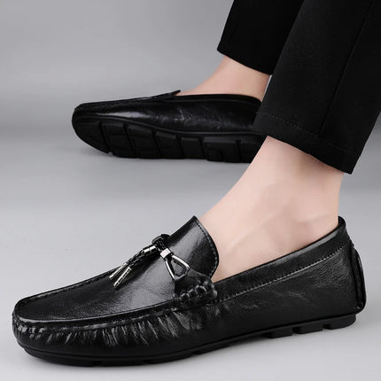 Scarpe Casual da Uomo in Vera Pelle, Mocassini di Lusso Traspiranti, Slip-on, Scarpe da Guida, Calzature Business