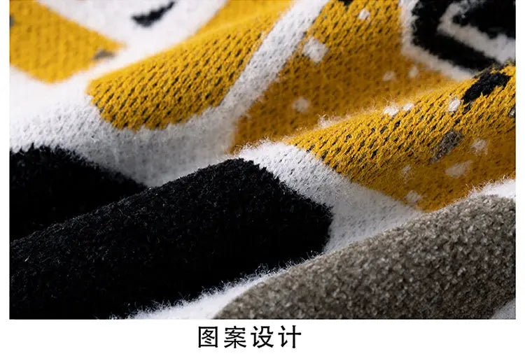 Men's fashion pullovers 2025 men winter Sweaters mens warm sweater O-neck custom pattern men sweaters autumn men size M-3XL
