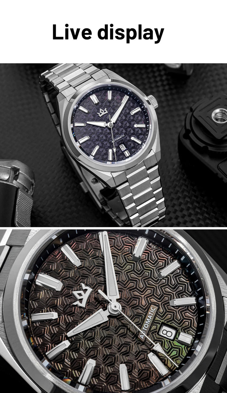 AddiesKin K014 Men's Automatic Mechanical Watch ST2130 Movement Cameo Shell Dial Sapphire Crystal 40mm 200M Water Resistant 316L