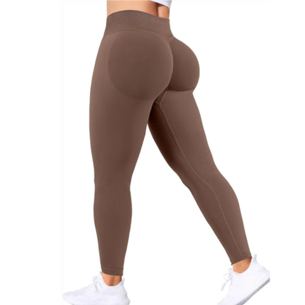 Pantaloni da Yoga Estivi da Donna a Tre Quarti, Vita Alta, Effetto Push-Up, Tinta Unita, Aderenti, Leggings Sportivi per Esercizi