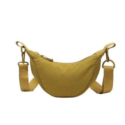 Simple Design Women's Messenger Bag Fashion Ladies Nylon Hobos Small Shoulder Bags Vintage Female Girls Purse Cloth Handbags PlatiNum
