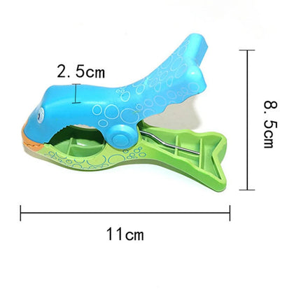 Portasciugamani in plastica riutilizzabile per animali carini con Clip per telo mare antivento di colore