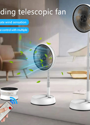 Ventilatore portatile oscillante in piedi con telecomando Ventilatore da tavolo pieghevole Ventilatore a piedistallo alimentato a batteria ricaricabile per il campeggio
