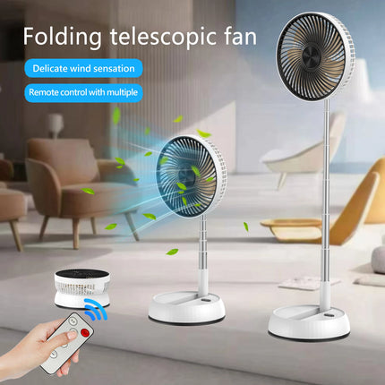 Ventilatore portatile oscillante in piedi con telecomando Ventilatore da tavolo pieghevole Ventilatore a piedistallo alimentato a batteria ricaricabile per il campeggio