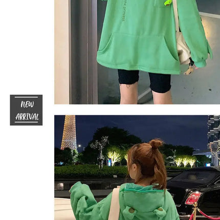 Y2K Autumn Winter Unisex Cartoon Frog Fleece Hoodies Loverly Zipper Loose Warm Sweatshirt Full Sleeve Harajuku Hooded Jackets