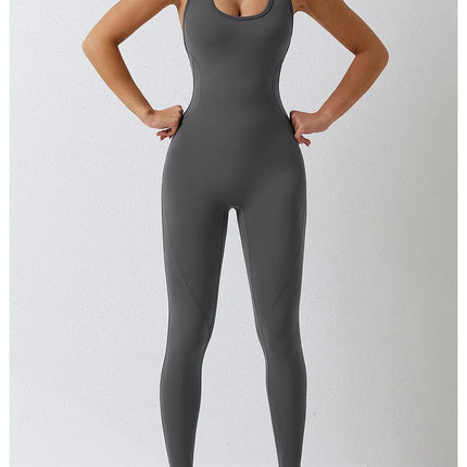 Jumpsuit Gym Set Romper Backless Fitness Bodysuit Siamese Sportswear Women Jumpsuit Buttery-Soft One-piece Playsuit Yoga Suit PlatiNum