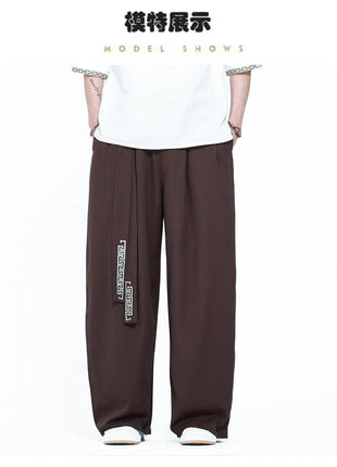 Pantaloni da uomo in stile giapponese con stampa Ukiyo-e, pantaloni comodi e alla moda, pantaloni larghi da uomo, pantaloni casual a gamba dritta da uomo