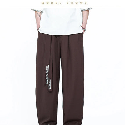 Pantaloni da uomo in stile giapponese con stampa Ukiyo-e, pantaloni comodi e alla moda, pantaloni larghi da uomo, pantaloni casual a gamba dritta da uomo