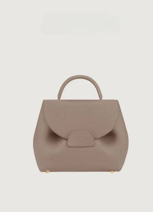 Mini borsa a mano in pelle martellata con chiusura a piega arrotondata, manico corto e tracolla rimovibile per l'uso quotidiano