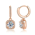 KNOBSPIN D Color Moissanite Earring 925 Sterling Sliver Plated with White Gold Earring for Women Wedding Engagement Fine Jewelry PlatiNum