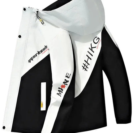 2024 Spring and Autumn jackets Fashion Trend Hooded Coat Men's Casual letter pattern Comfortable Waterproof Jacket M-4XL