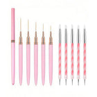 10Pcs Nail Liner Brush Set UV Gel Nail Brushes Kits Silicone Point Flower Nail Pen French Stripe Line Painting Drawing Tools