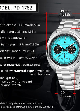 Nuovo Orologio da Uomo PAGANI DESIGN Panda 2026, Orologio al Quarzo Retrò, Cronografo Impermeabile con Vetro Zaffiro AR, Luminoso, Sportivo, in Acciaio Inossidabile