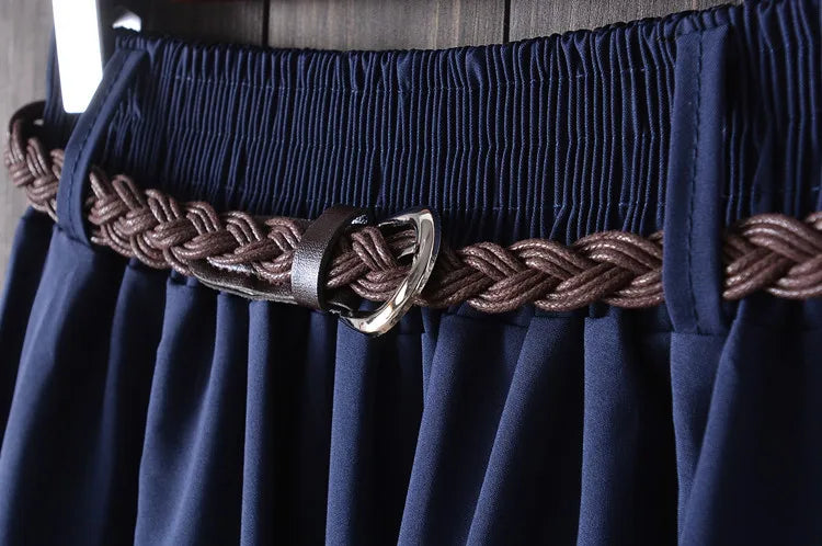 Gonna estiva midi al ginocchio da donna con cintura Gonna da scuola a pieghe a vita alta da donna coreana alla moda femminile