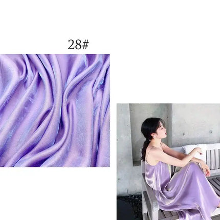 Tessuto di raso setoso in cristallo di vetro, tessuto iridescente glitterato, materiale per abiti lucidi, tessuto per indumenti lucido