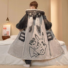 Capybara Cute Fashion Hooded Plush Robe Pajamas Set Warm Flannel Loungewear Soft Home Sleepwear Men Boys Daily Casual Comfort