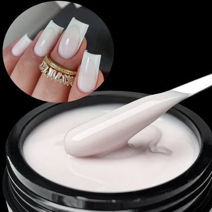 Jillnails 50g Nude Pink Builder Nail Gel French Pink Nails UV LED Self Leveling Sculpting Gel Nails Shape Building Extension