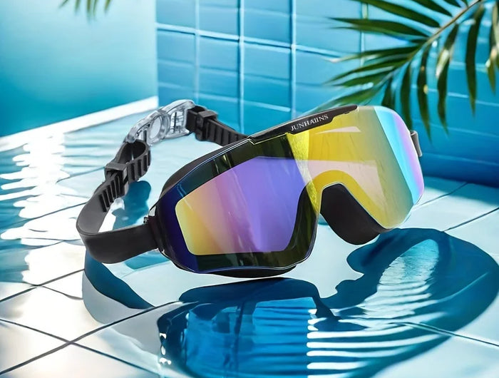 Nuovi occhialini da nuoto HD elettrolitici Occhiali da acqua con montatura grande per adulti Cinturino in silicone PC Buceo Accessori per la pesca subacquea
