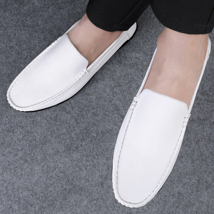 Scarpe casual da uomo in pelle moda Estate comode slip on di alta qualità Mocassini bianchi Comode scarpe da barca da guida Mocassini da passeggio