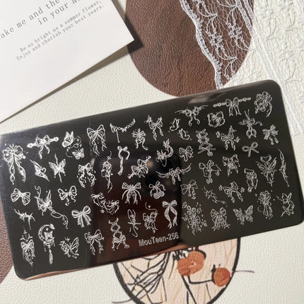 Gothic Cross Nail Stamping Plate Dark Rosary Cross Stainless Steel Punk Nail Art Stencil for DIY Manicure
