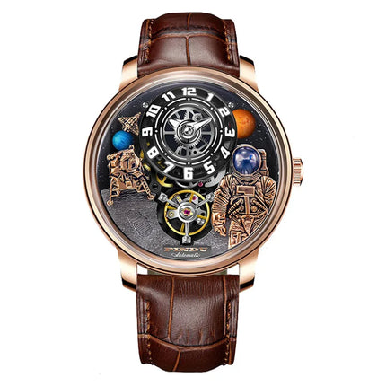 Pindu Luxury and stylish personalized waterproof panda dial fully automatic mechanical men's watch serpentine tourbillon watch